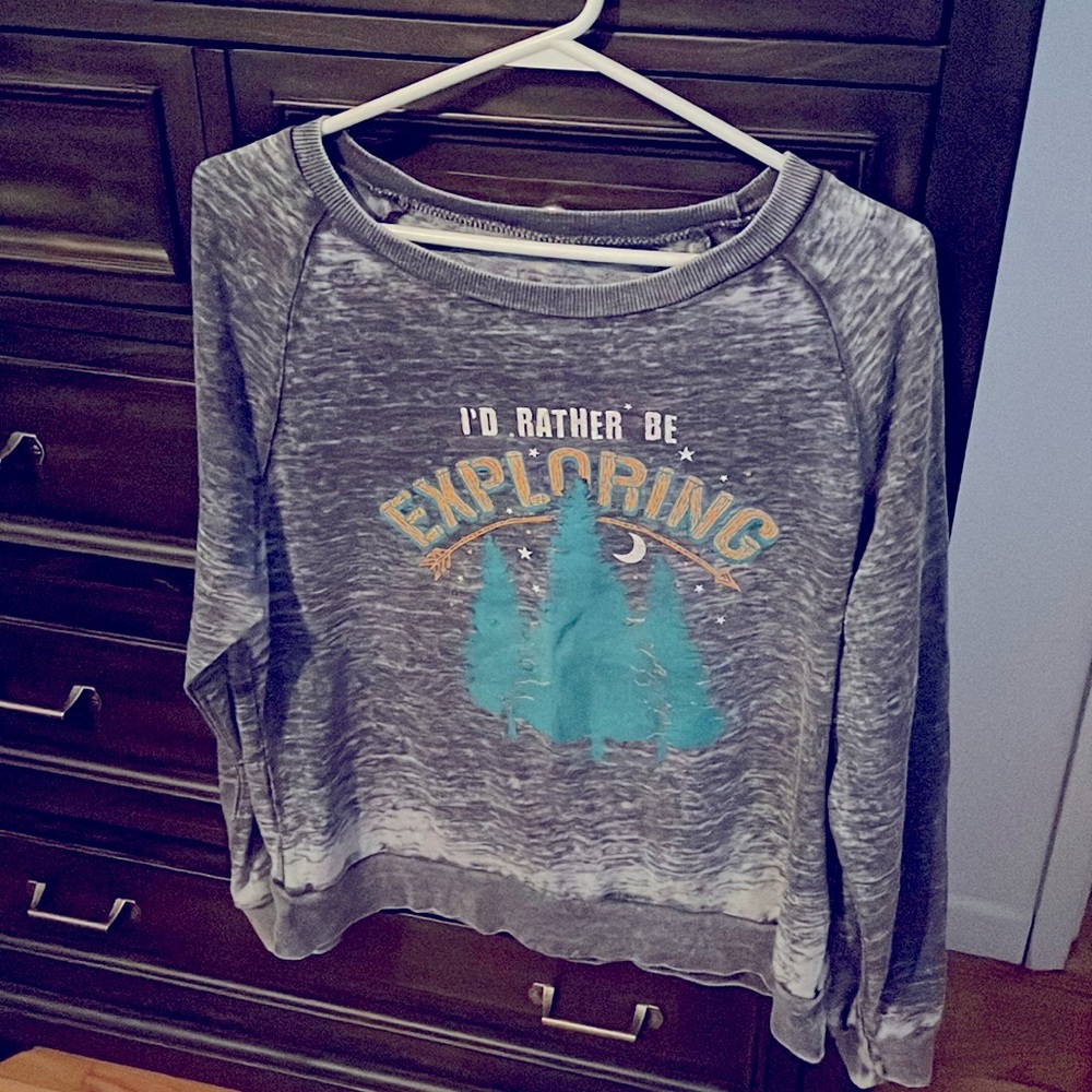 Long sleeve with very light material- great for relaxing or camping!
